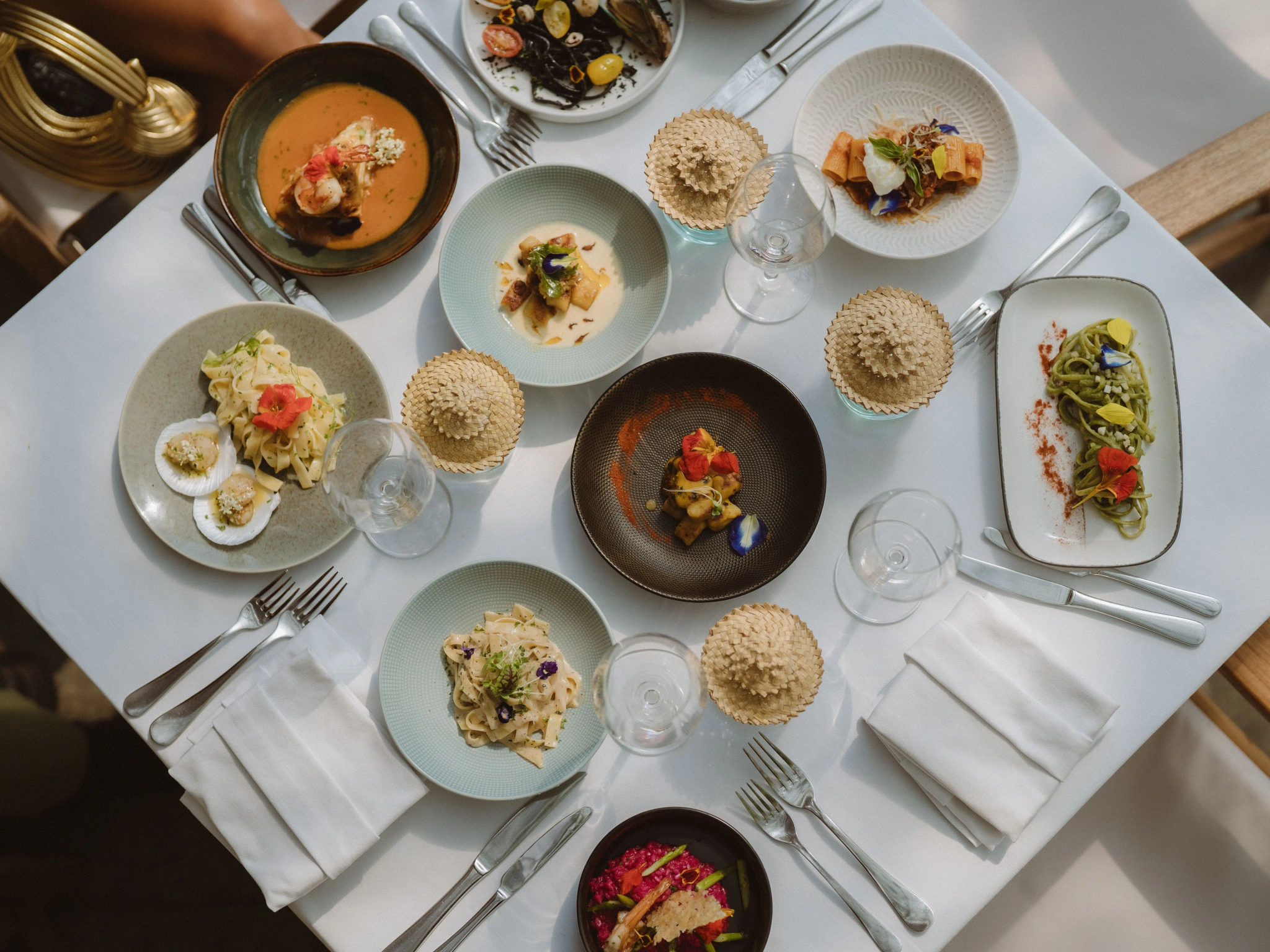 The selection of delectable dishes offered by Sardine Seminyak, luxury & fine dining restaurant in Bali