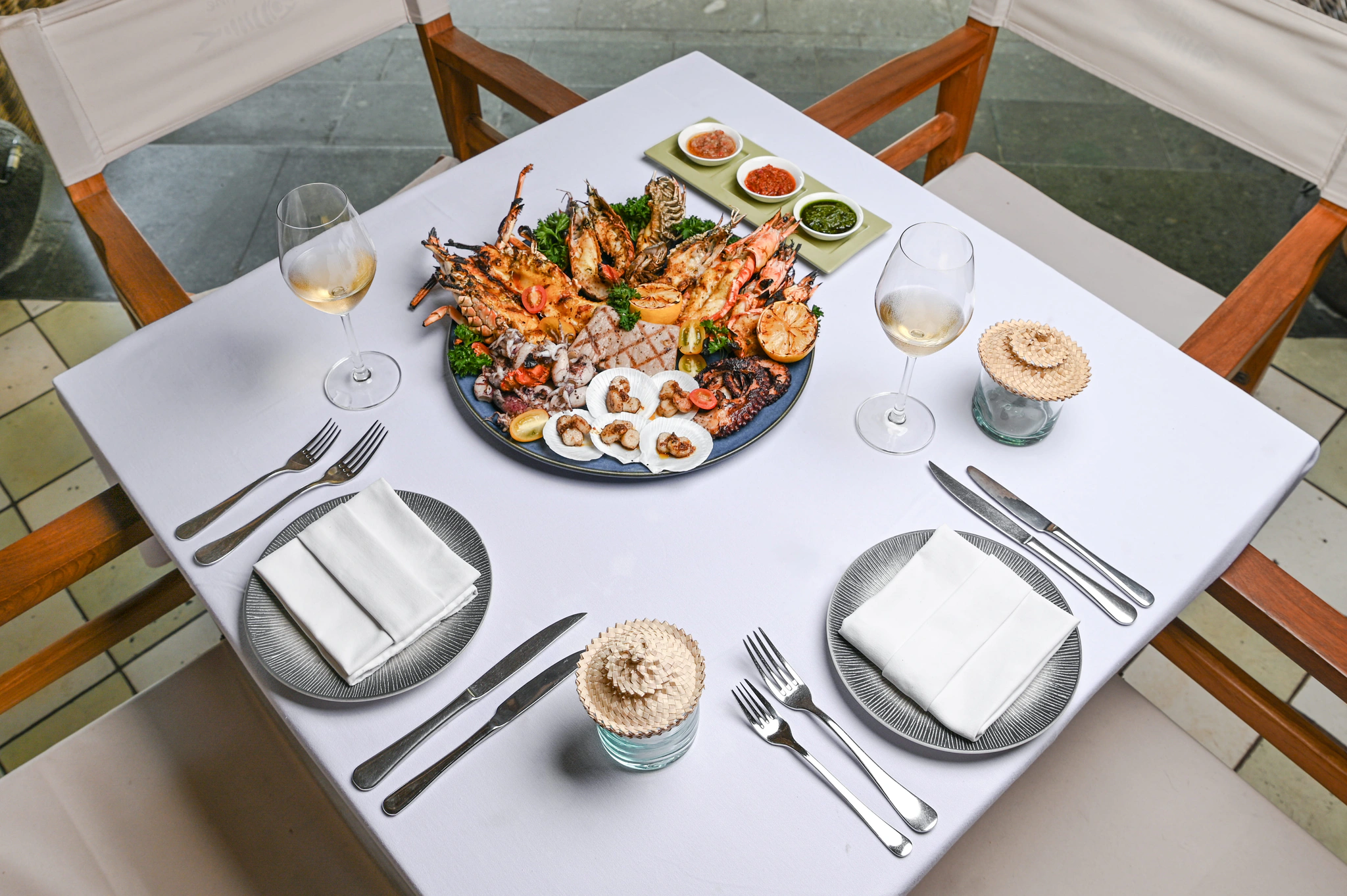 Fresh seafood dish at Sardine, a seafood restaurant in Seminyak