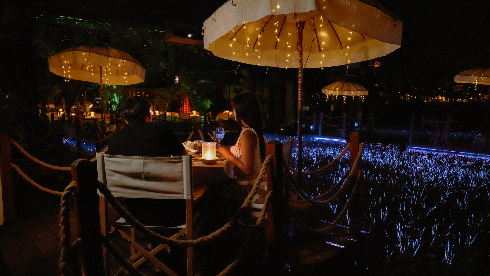 Evening dining atmosphere at Sardine, must try restaurant in Seminyak Bali